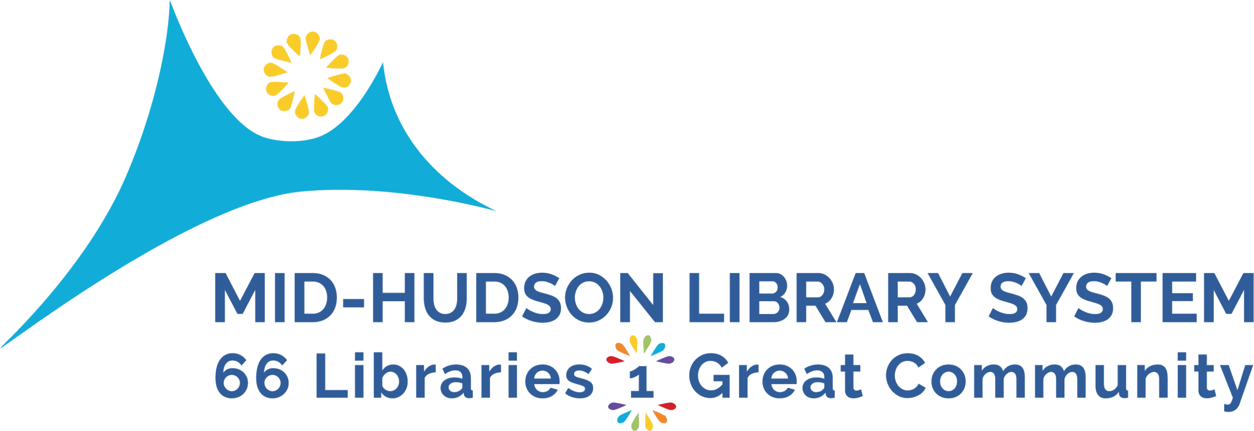 Logo for MHLS - Mid-Hudson Library System: 46 Libraries, 1 Great Community